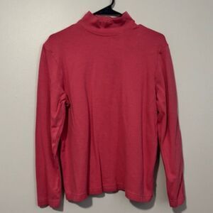 USED Womans Croft & Barrow Stretch Long Sleeve Turtle Neck Shirt Color Pink Sz M